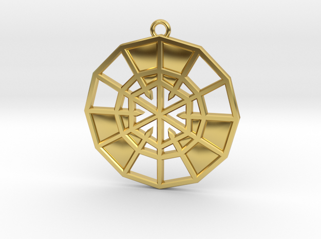 Resurrection Emblem 09 Medallion (Sacred Geometry) in Polished Brass