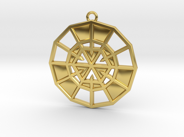 Resurrection Emblem 08 Medallion (Sacred Geometry) in Polished Brass