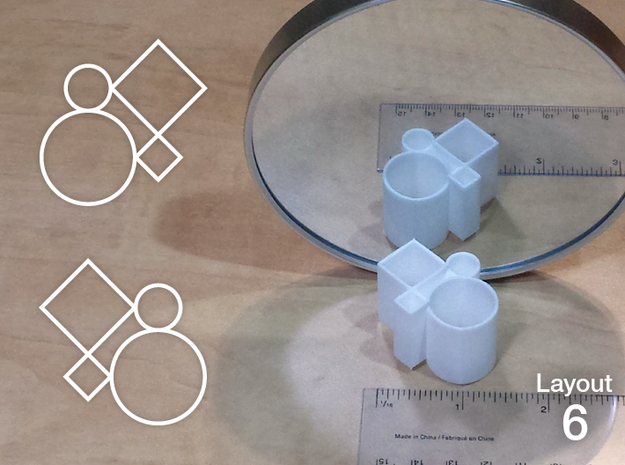 Improved Ambiguous Cylinder Illusion (Layout 6) in White Natural Versatile Plastic