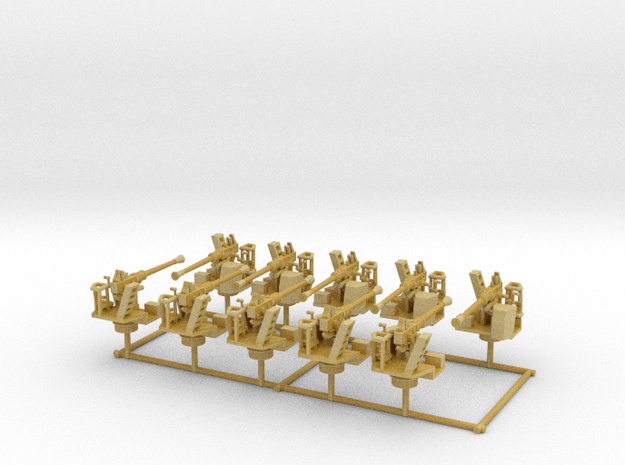 1/192 RN Single 40mm Bofors AA Guns Set x10 in Tan Fine Detail Plastic