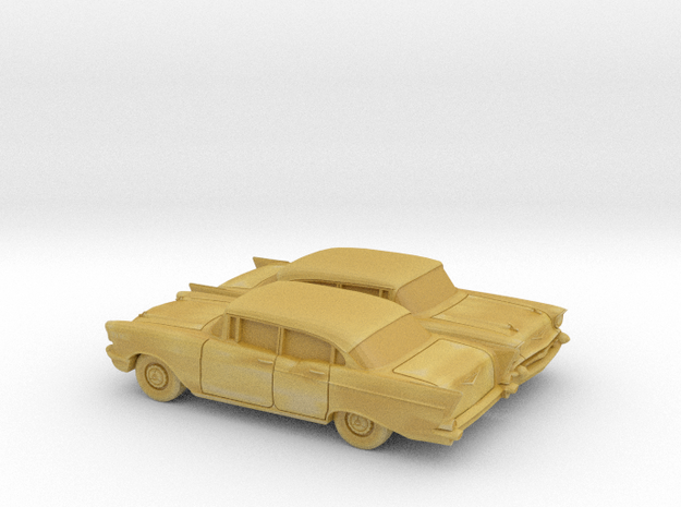 1/120 2X 1957 Chevrolet One Fifty Sedan in Tan Fine Detail Plastic