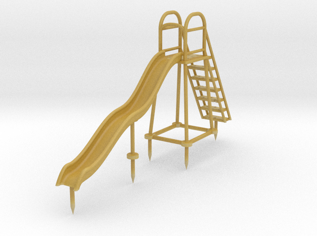 Children's Wave Slide, S Scale (1:64) in Tan Fine Detail Plastic