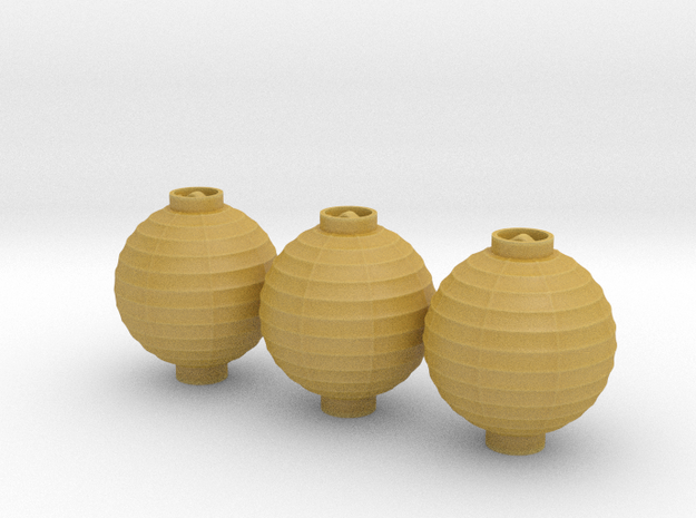1/25th Chinese Lanterns 17mm Dia. x3 in Tan Fine Detail Plastic