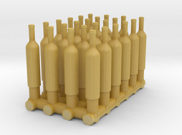 1:48 24 Wine Bottles in Tan Fine Detail Plastic