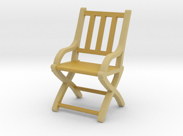 1:87 Slatted Folding Wooden Civil War Chair in Tan Fine Detail Plastic