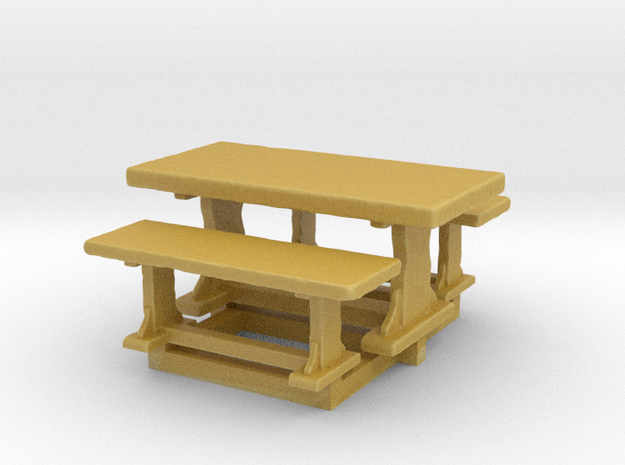 28 mm epic scale table and benches  in Tan Fine Detail Plastic