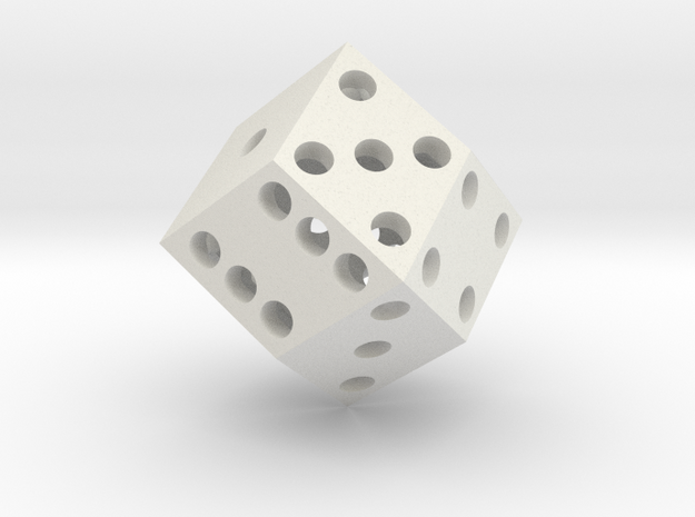 Rhombic die (2.5 cm) in White Natural Versatile Plastic