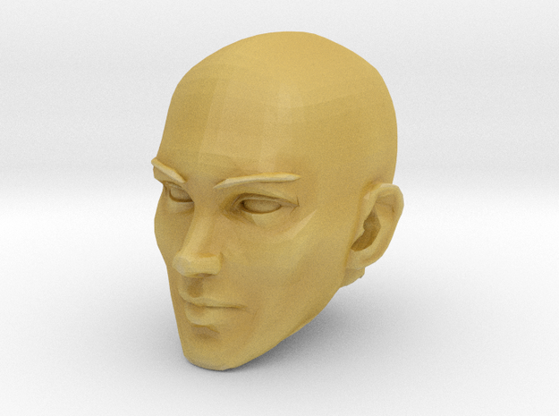 Female Head Bald in Tan Fine Detail Plastic
