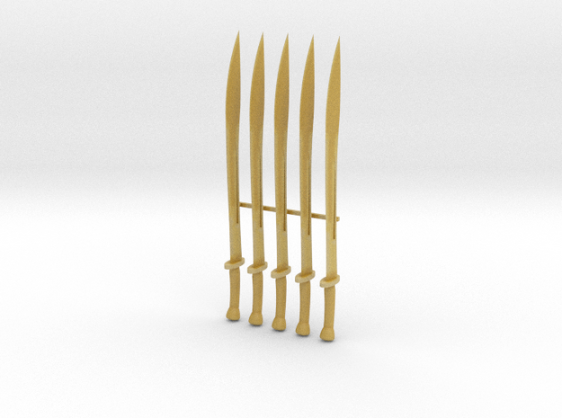 Dao Swords x5 in Tan Fine Detail Plastic