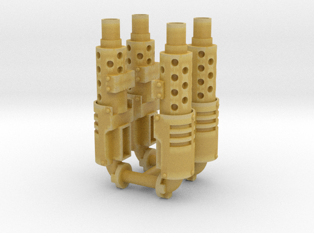 Exhaust stack x4 #1 in Tan Fine Detail Plastic