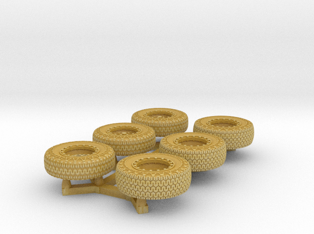 Dune Buggy Tires 1/64 scale in Tan Fine Detail Plastic