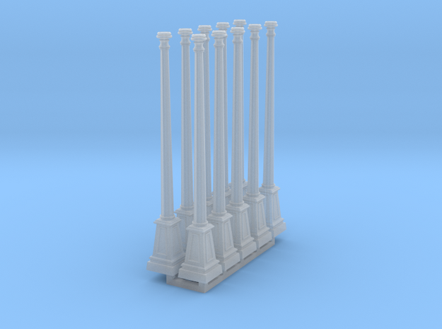 10 x HO Scale lamp posts in Clear Ultra Fine Detail Plastic