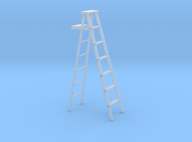 1 to 24 scale bulked up step ladder in Clear Ultra Fine Detail Plastic