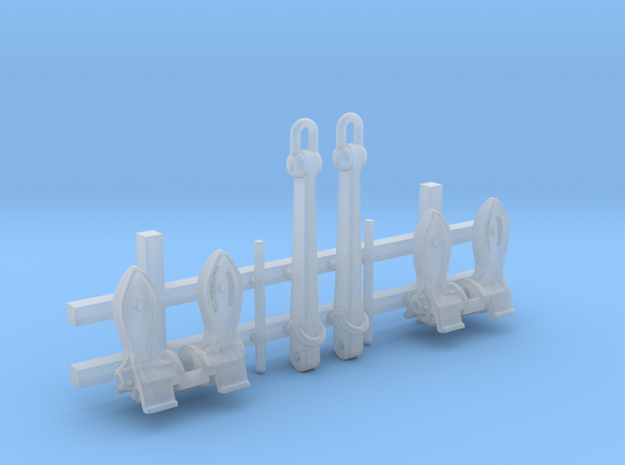 1/144 Royal Navy Byers Stockless Anchors 40cwt x2 in Clear Ultra Fine Detail Plastic