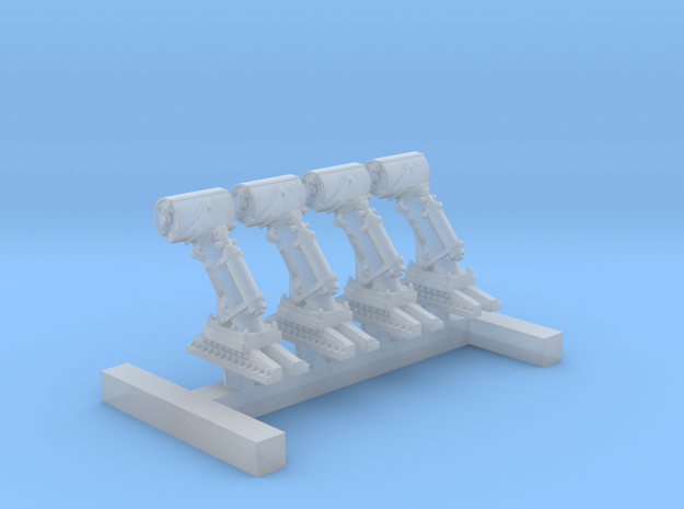 1/350 Royal Navy MKII Depth Charge Throwers x4 in Clear Ultra Fine Detail Plastic