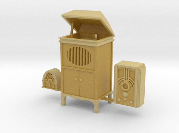 O scale radios phonographs in Tan Fine Detail Plastic