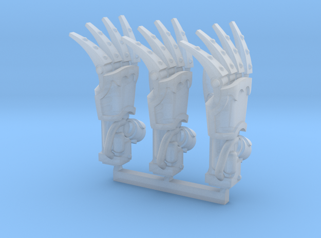 Miniature scale - Iron Wolf Claws LEFT (3pc) in Clear Ultra Fine Detail Plastic