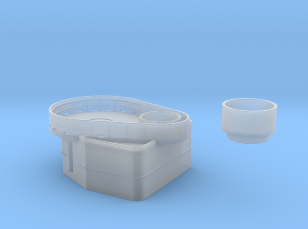 Fletcher-class Tear Drop Gun Tub Version 1 in Clear Ultra Fine Detail Plastic