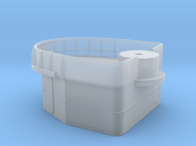 Fletcher-class Mare Island D-shaped Gun Tub Ver. 2 in Clear Ultra Fine Detail Plastic