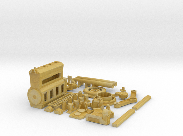 1/12 252 ci Offenhauser Engine Large Parts in Tan Fine Detail Plastic