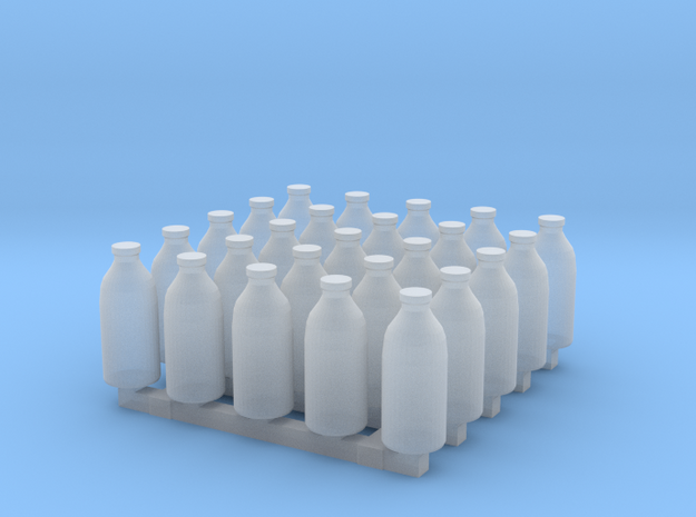 Milk bottles x25 for 28mm-32mm miniature in Clear Ultra Fine Detail Plastic