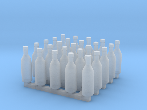 Bottles of Vodka/Vine x25 for 28-32mm miniature in Clear Ultra Fine Detail Plastic