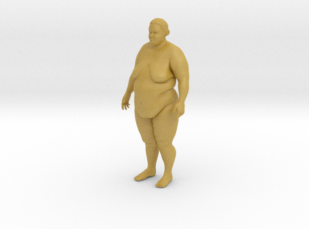Fat Woman in Tan Fine Detail Plastic