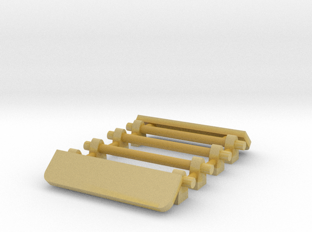 1/64 Two Roof Racks with Wind Deflector 15mm width in Tan Fine Detail Plastic