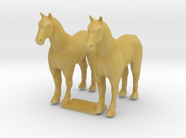 HO Scale Draft Horses in Tan Fine Detail Plastic