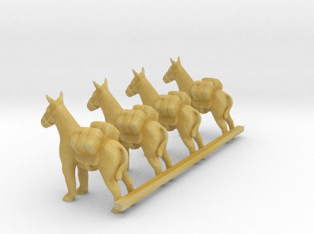 S Scale Pack Donkeys in Tan Fine Detail Plastic
