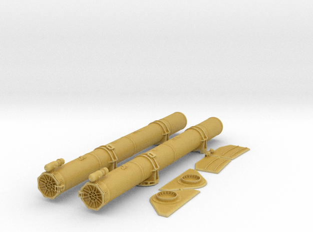 1/32 Aft Torpedo Tubes for PT Boats in Tan Fine Detail Plastic