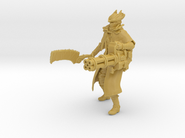 Yharnam Hunter Gatling Gun miniature model fantasy in Tan Fine Detail Plastic