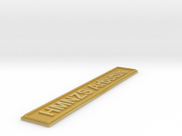 Nameplate HMNZS Arbutus in Tan Fine Detail Plastic
