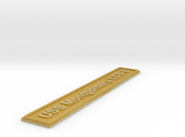 Nameplate USS Montgomery LCS-8 in Tan Fine Detail Plastic