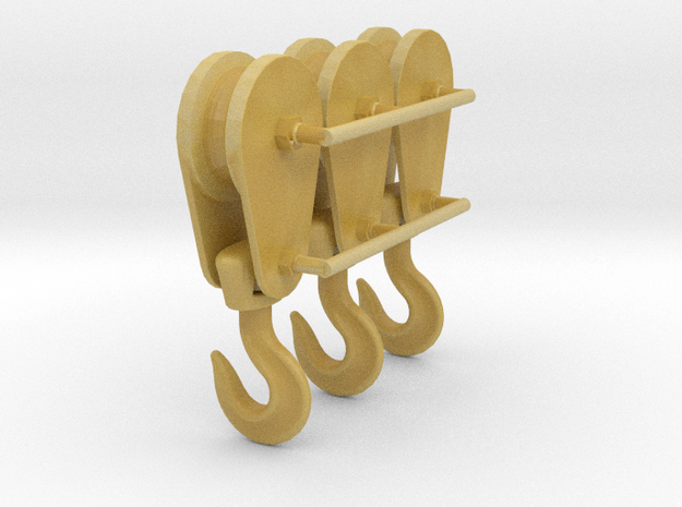 1-24_6in_pulley_hook in Tan Fine Detail Plastic