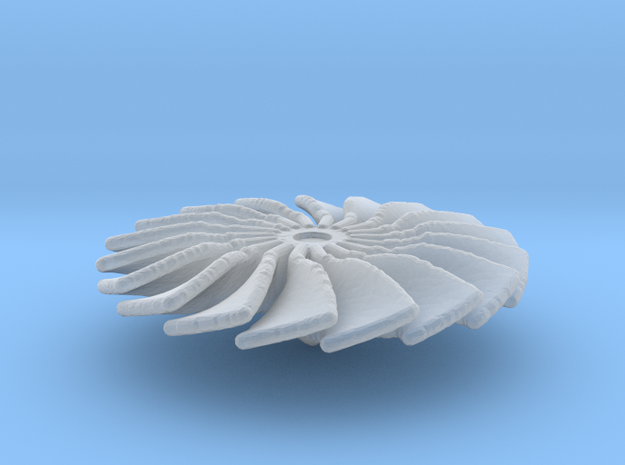 10 mm Diameter Turbo Fan for Jet Engines in Tan Fine Detail Plastic