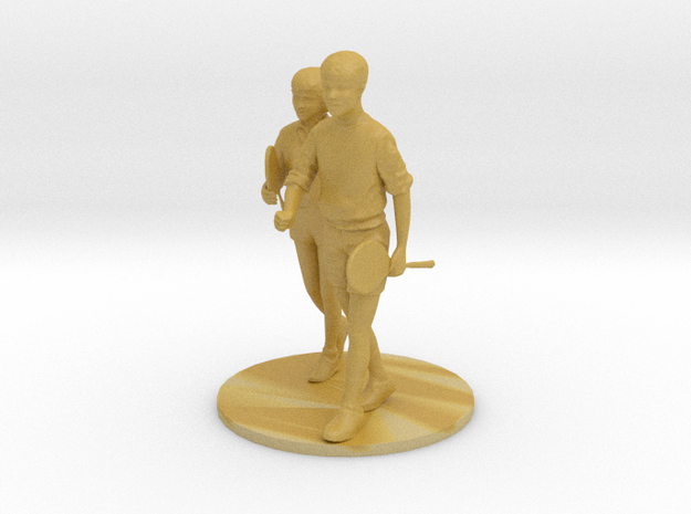 1/64 Couple Walking to Gym in Fall in Tan Fine Detail Plastic