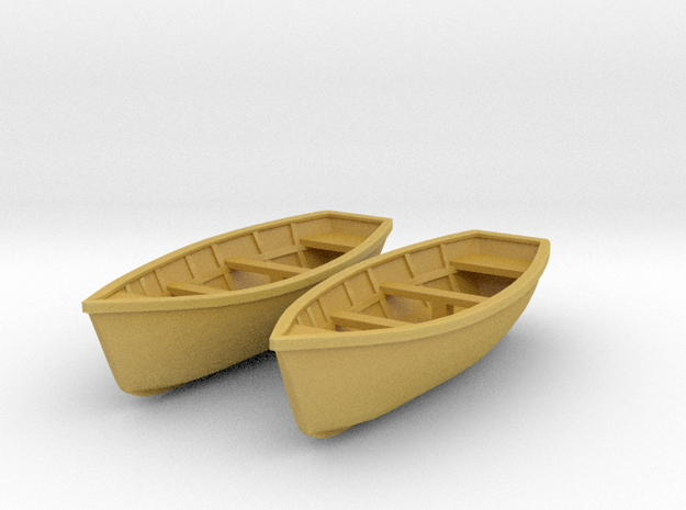 Wooden boat. HO Scale (1/87) in Tan Fine Detail Plastic