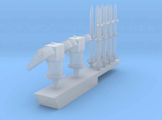   1:500 Scale Mk 10 Terrier Missile Launchers in Clear Ultra Fine Detail Plastic