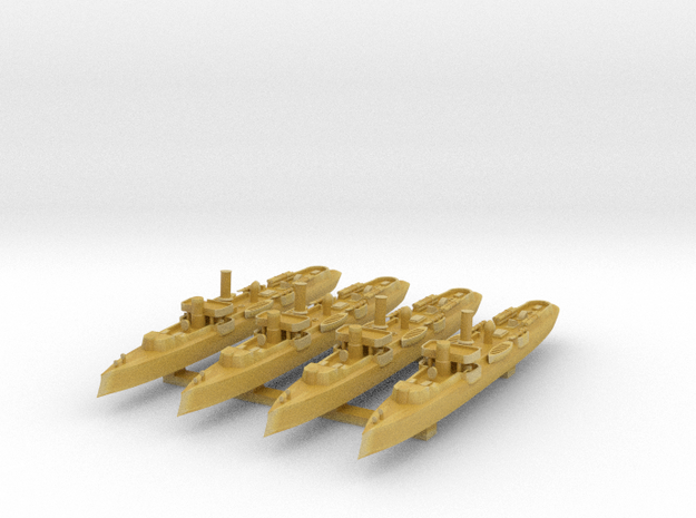1/1250 Bombe Class Torpedo Gunboat x4 in Tan Fine Detail Plastic