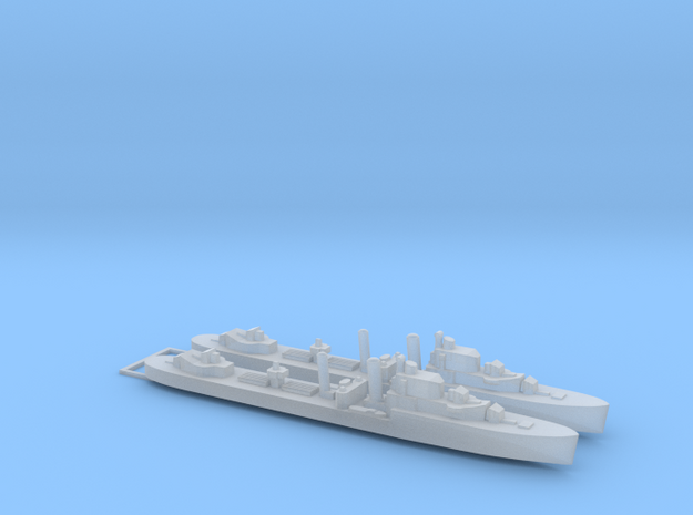 2pk with sprue Intrepid class 1:1200 WW2 destroyer in Clear Ultra Fine Detail Plastic