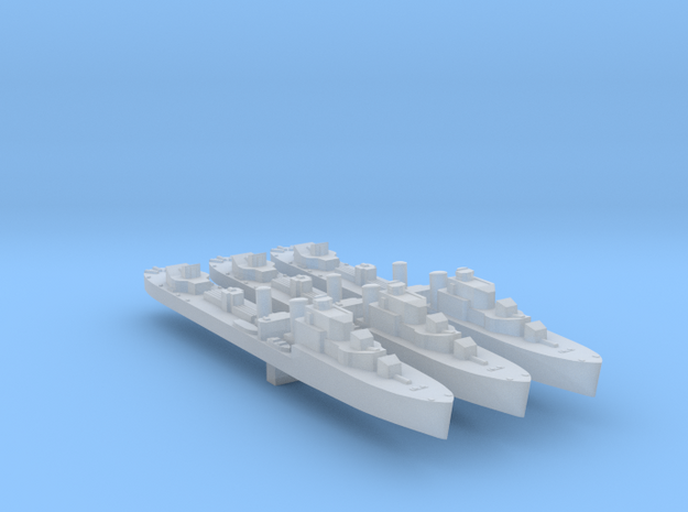 3 pack Havant class destroyer 1:3000 WW2 in Clear Ultra Fine Detail Plastic