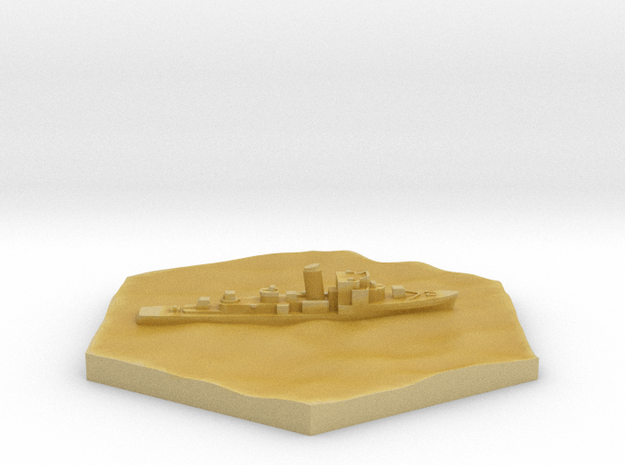 German M1943 Minesweeper hex counter in Tan Fine Detail Plastic
