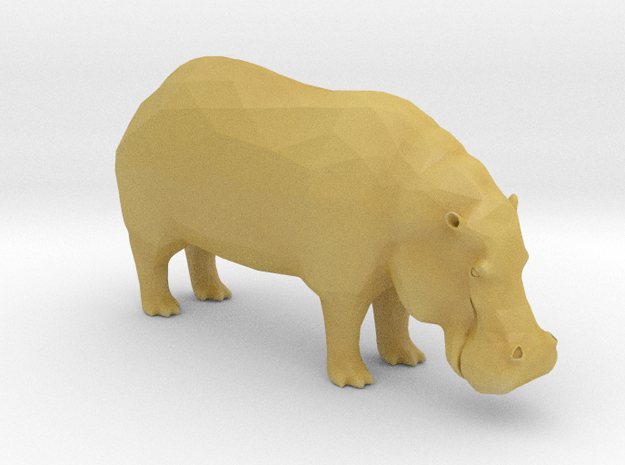 Plastic Hippopotamus v1 1:48-O in Tan Fine Detail Plastic