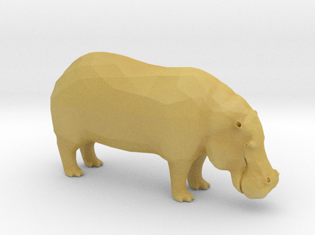 Plastic Hippopotamus v1 1:64-S 25mm in Tan Fine Detail Plastic