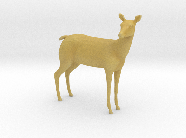 Plastic Female Deer v1 1:64-S 25mm in Tan Fine Detail Plastic