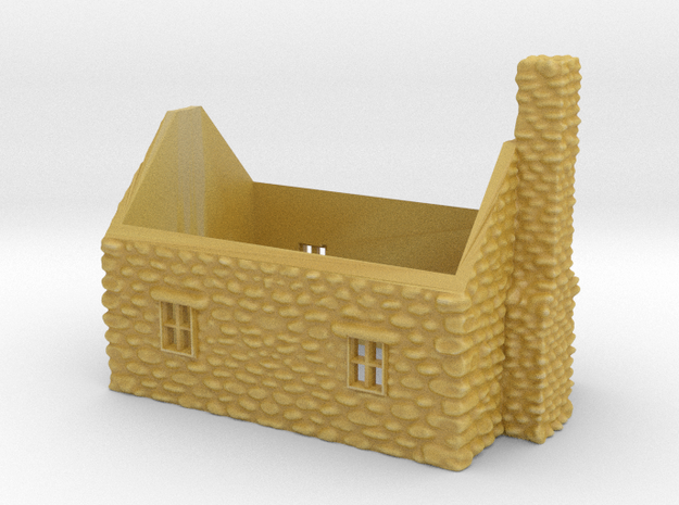 Stone cottage wall structure 1:100 in Tan Fine Detail Plastic