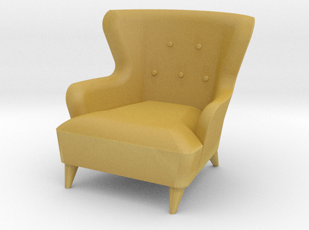 1:48 Wingback Barrel Chair in Tan Fine Detail Plastic
