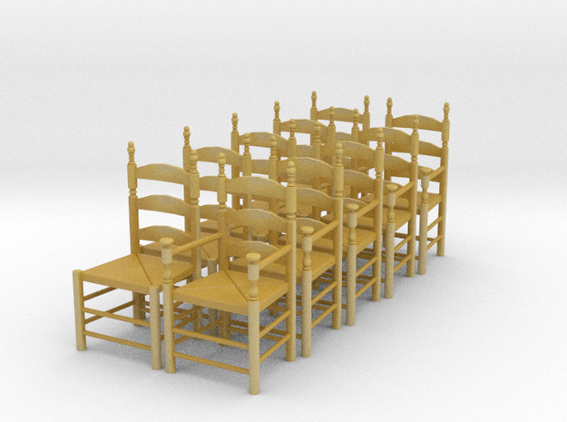 1:43 Pilgrim's Chairs (Set of 10) in Tan Fine Detail Plastic