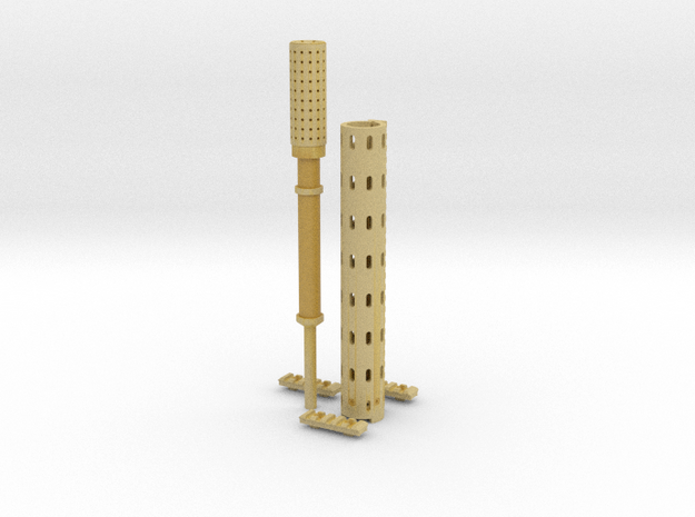 1:6 ROUND FOREGRIP ISR DETAIL V1 in Tan Fine Detail Plastic